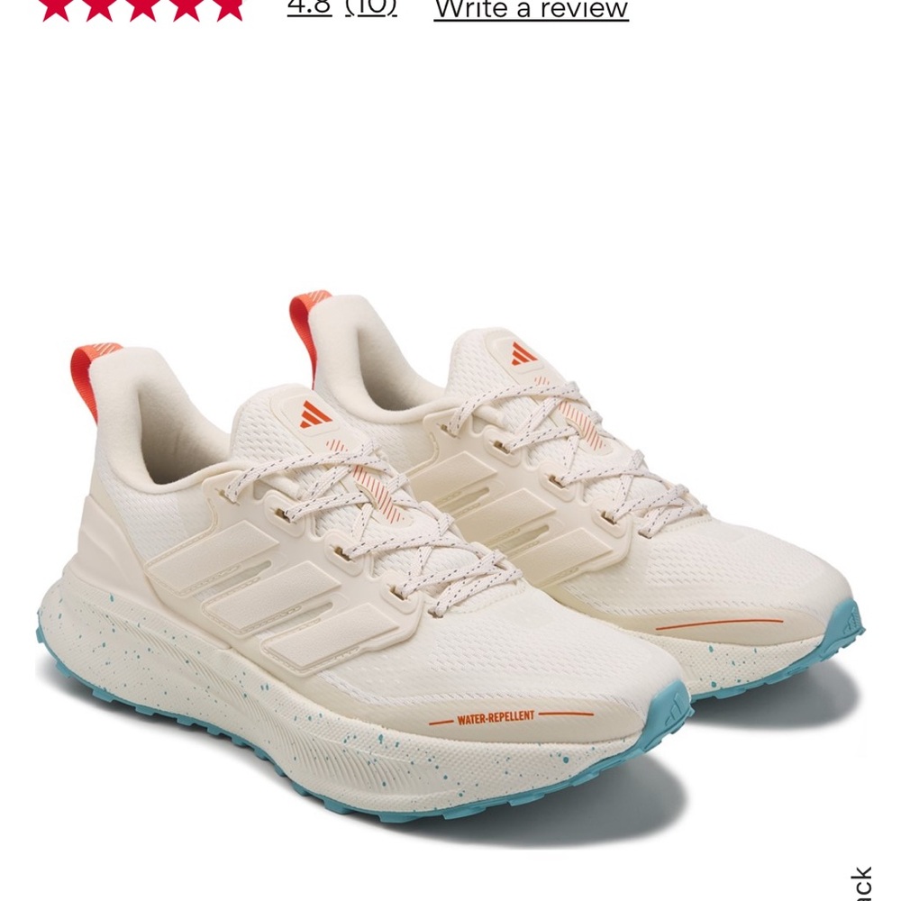 Adidas Women's Cream and Teal Athletic Shoes